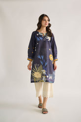 DC-0448 BLUE DIGITAL PRINTED KURTA